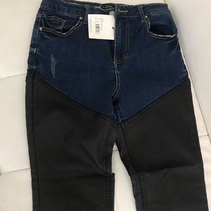 Stretch faux leather pants